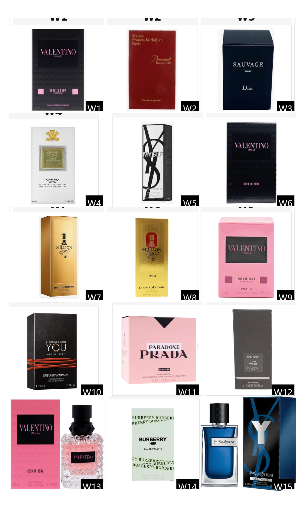 Perfume (Item No. W), high-quality version.