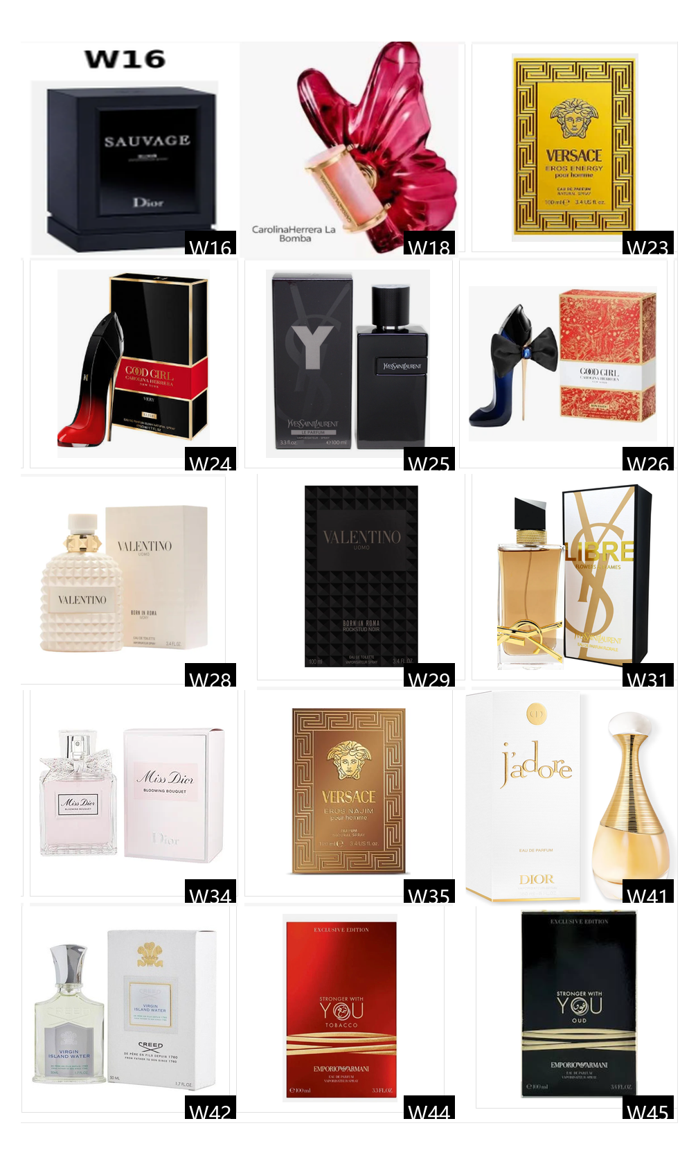 Perfume (Item No. W), high-quality version.